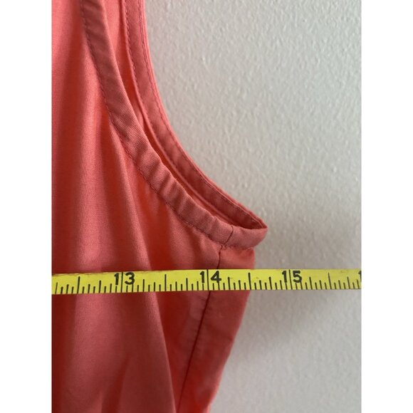 Anthropologie Maeve Tiered Midi Dress Coral Rose Smocked 4 Cottage Boho READ - Picture 14 of 16